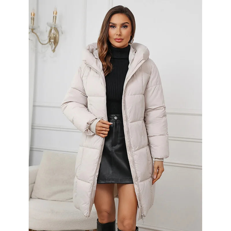 Cappotto lungo da donna 2024 Nuovo autunno inverno Parka femminile piumino di cotone spesso Femme Casual corto caldo capispalla spesso Top da donna