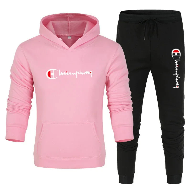 2025 Tuta da uomo Felpa con cappuccio + Pantaloni della tuta 2 pezzi Set Tuta sportiva Casual Jogger Abbigliamento sportivo 2 pezzi Set streetwear maschile