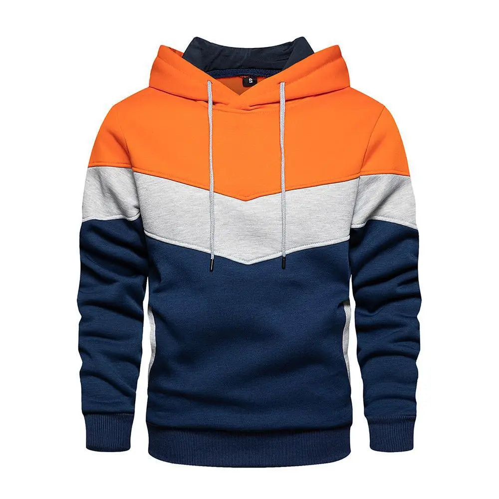 2025 Felpa con cappuccio patchwork da uomo nuova Abbigliamento sportivo casual da esterno Moda di strada Felpa con cappuccio termica in pile da uomo Cappotto autunno inverno