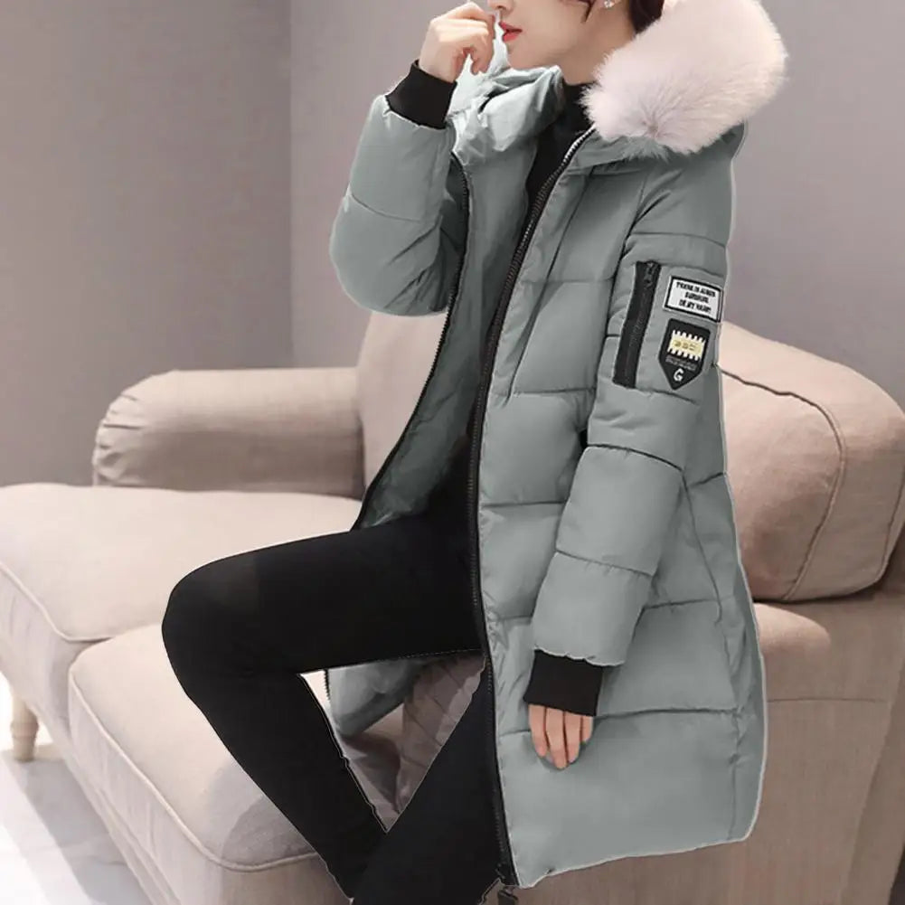 Giacche invernali da donna Piumini in cotone con cappuccio Top Parka di grandi dimensioni Mujer Cappotti Cappotto lungo Moda femminile Collo di pelliccia Abiti Capodanno