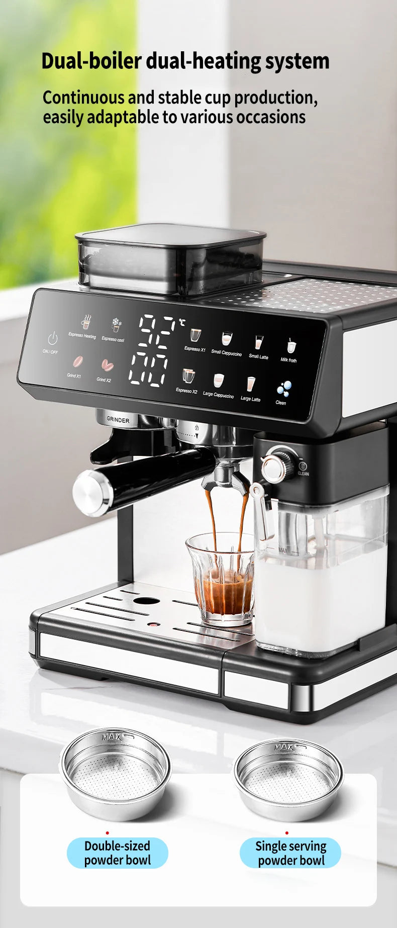 Multifunctional Fancy Automatic Coffee Machine, Commercial Milk Frothing And Grinding Integrated Coffee Machine