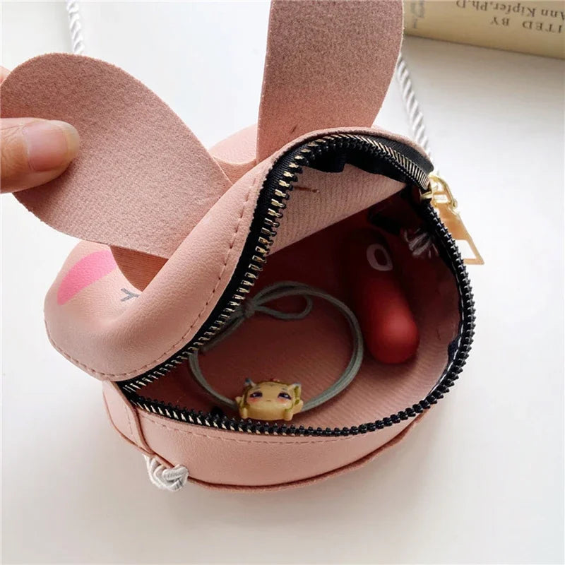 Bambini Neonate Ragazzi Cartone animato Animale Borsa Borsa a tracolla Design Borsa Borse Borse in pelle PU Simpatico coniglio Borsa a tracolla con chiusura a scatto 2024 Regalo