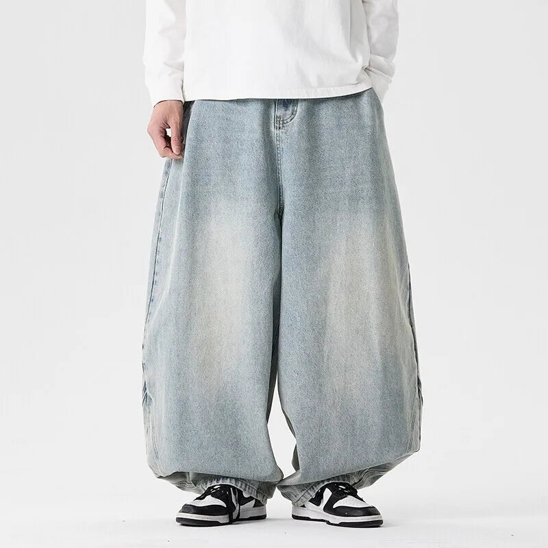 Pantaloni in denim a gamba larga da uomo streetwear Jeans larghi Harajuku Pantaloni jeans oversize casual da uomo Moda uomo di grandi dimensioni 5XL