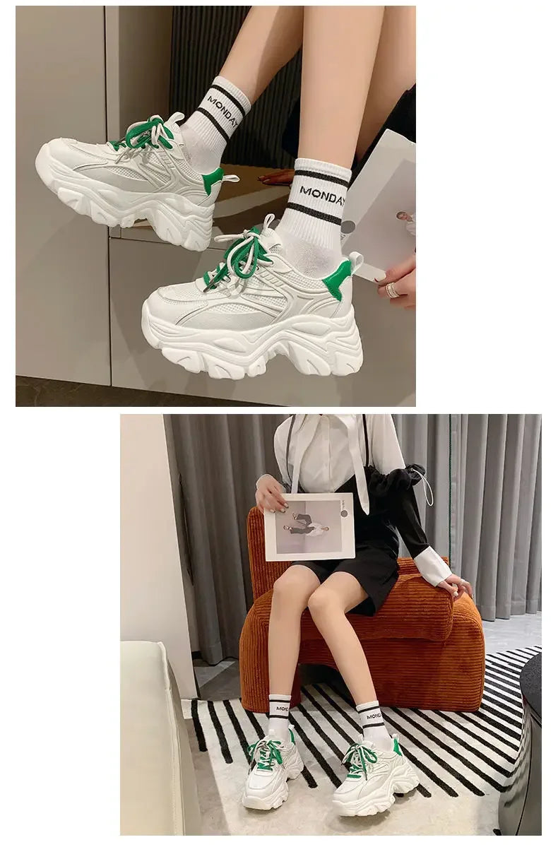 Calzature da donna con plateau High On scarpe da donna Daily Routine Light qualità coreana vulcanizzata a buon mercato per offerta elegante 39