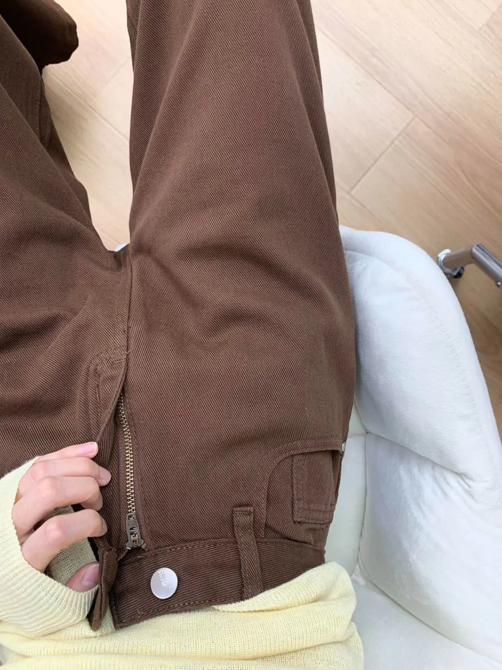 Jeans vintage americani alla moda a vita alta da donna Nuovi comodi pantaloni in denim versatili drappeggiati con gamba dritta fino al pavimento