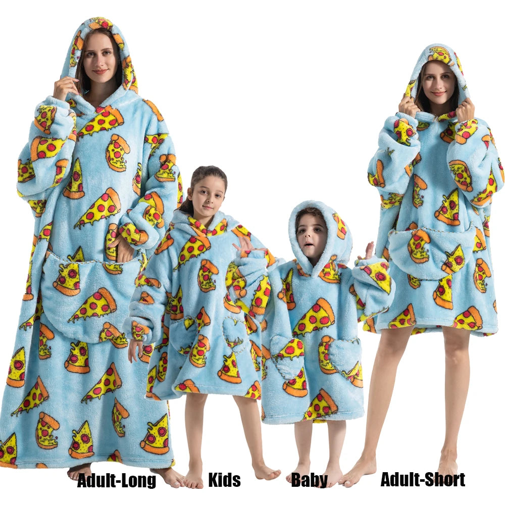 Felpe con cappuccio extra lunghe per donna Abbigliamento invernale per la casa Coperte di flanella per adulti con maniche Felpe con cappuccio morbide e calde per ragazze