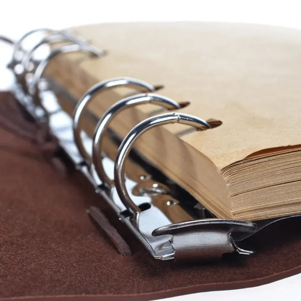 Retro Notebooks & Journals Agenda Binder Sketch Book Leather Soft Cover 14x10cm Replaceable Kraft Paper Inner Korean Stationery