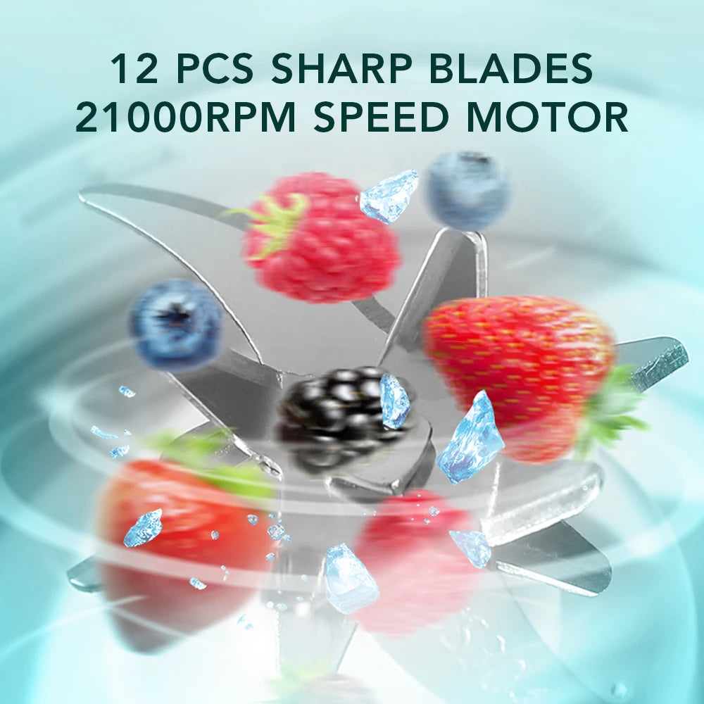 Electric Juicer Cup 2 Cups For Travel 6 Blades Portable Juicer Mixer Usb Charge Fresh Fruit Juice Personal Blender Smoothie