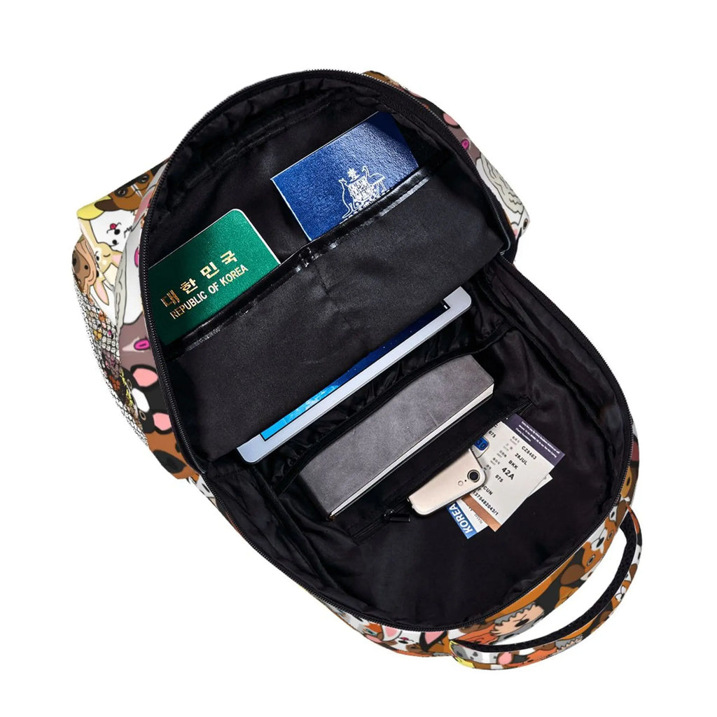 Zaino per cani dei cartoni animati zaino per libri carino zaini per la scuola divertenti borsa per Laptop leggera da viaggio escursionismo zaino impermeabile