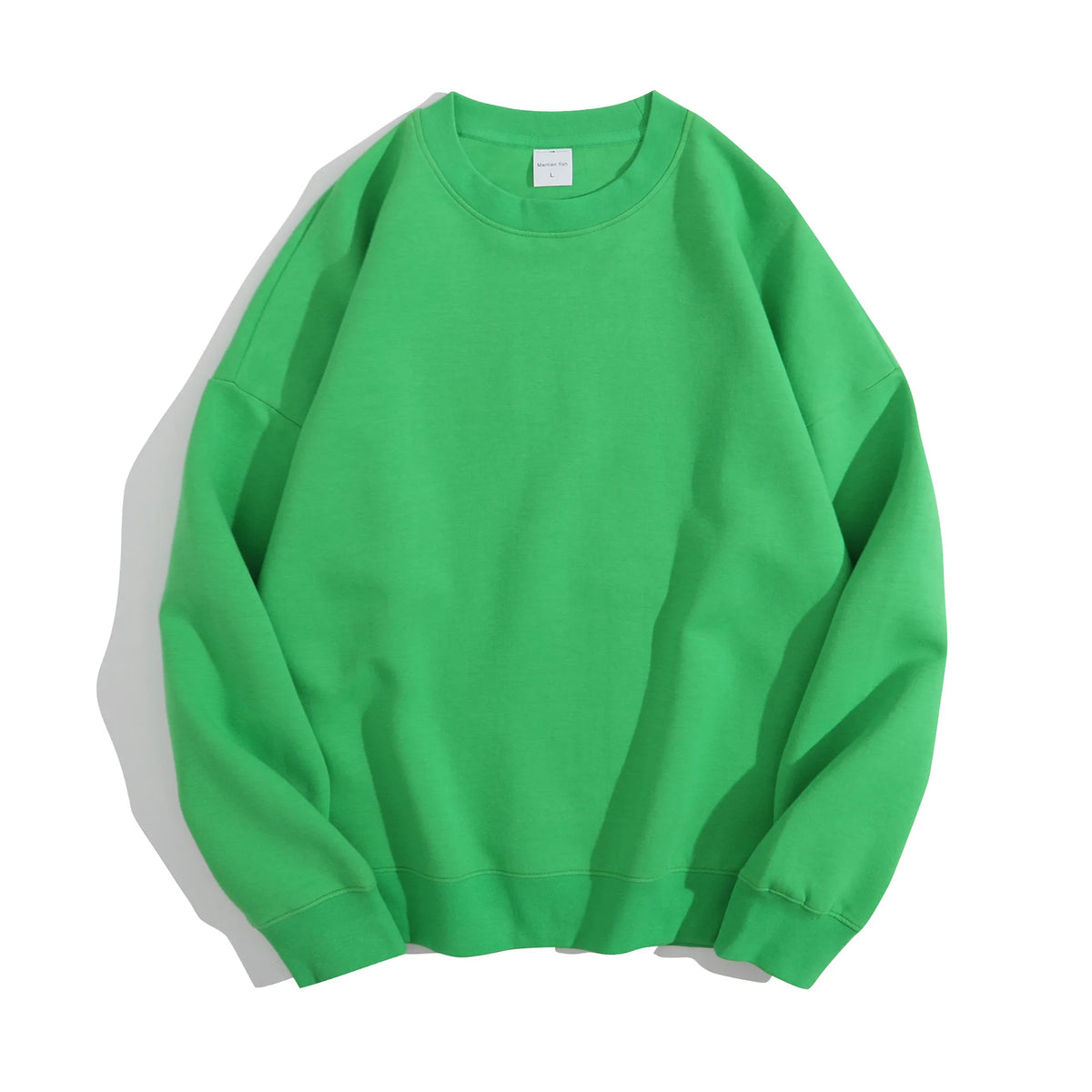 Maglione con spalle scoperte e collo rotondo in cotone sano di alta qualità da 40 colori per uomo e donna, ampio con spalle scoperte oversize