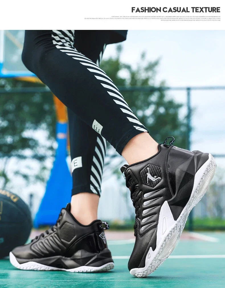 Scarpe da ginnastica da uomo in pelle di marca Comode scarpe da basket leggere antiscivolo Scarpe da basket impermeabili da basket da uomo