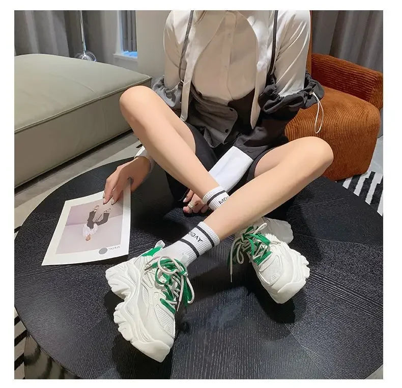 Calzature da donna con plateau High On scarpe da donna Daily Routine Light qualità coreana vulcanizzata a buon mercato per offerta elegante 39