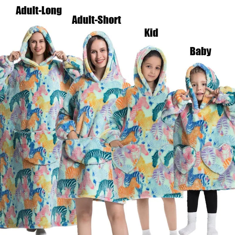 Felpe con cappuccio extra lunghe per donna Abbigliamento invernale per la casa Coperte di flanella per adulti con maniche Felpe con cappuccio morbide e calde per ragazze