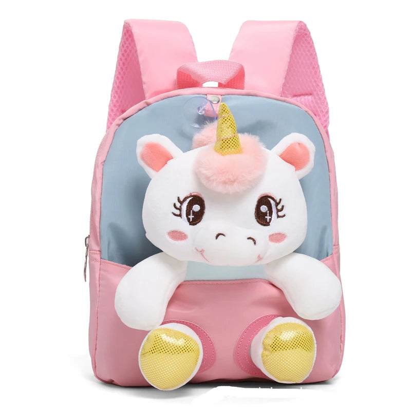 Zaino 3D a Forma di Unicorno in Peluche per Bambine, Borsa Scuola per Bambini, Zainetto Carino a Cartone Animato per Asilo e Scuola Materna
