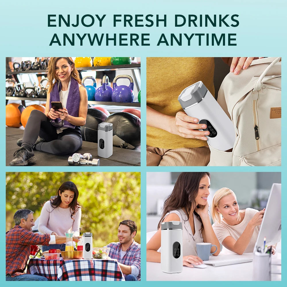 Electric Juicer Cup 2 Cups For Travel 6 Blades Portable Juicer Mixer Usb Charge Fresh Fruit Juice Personal Blender Smoothie