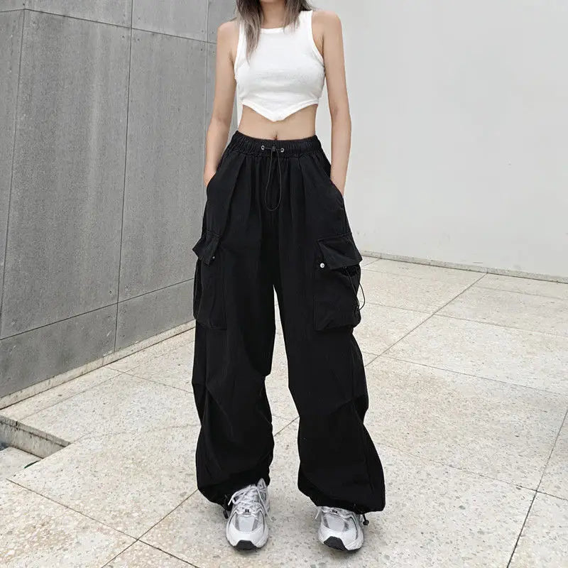 Pantaloni cargo retrò Moda donna Streetwear Vita alta Pantaloni sportivi casual sottili Pantaloni sportivi Harajuku Abbigliamento donna Pantaloni Mujer