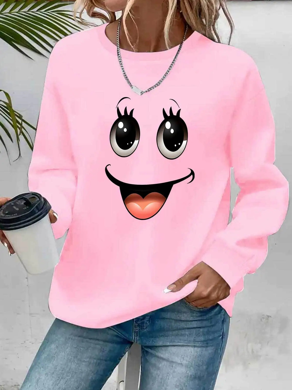 Pullover con cappuccio girocollo a maniche lunghe in velluto stampato con motivo a lettere comode e casual autunnali e invernali da donna