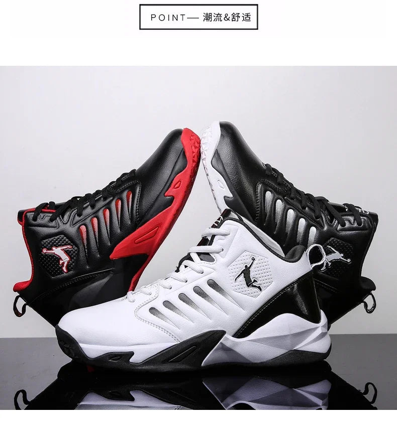 Scarpe da ginnastica da uomo in pelle di marca Comode scarpe da basket leggere antiscivolo Scarpe da basket impermeabili da basket da uomo