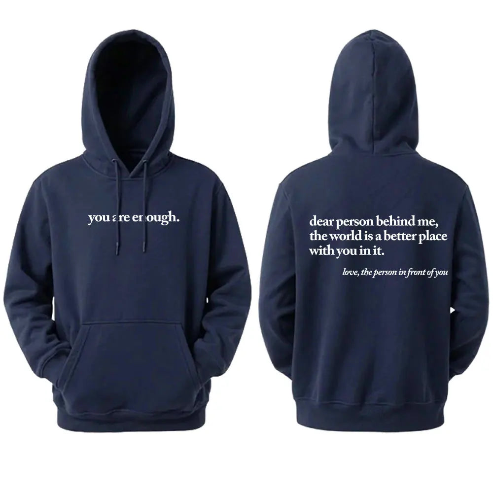 Caro persona dietrormi Il mondo è un posto migliore, sei abbastanza Felpa con cappuccio pullover unisex Felpe con cappuccio calde autunnali e invernali a maniche lunghe