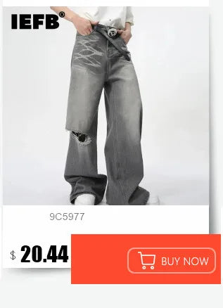 IEFB Pantaloni in denim da uomo estivi Vecchio blu lavato Jeans maschili Dritto Casual da uomo Pantaloni larghi a gamba larga Nuova moda 9C354