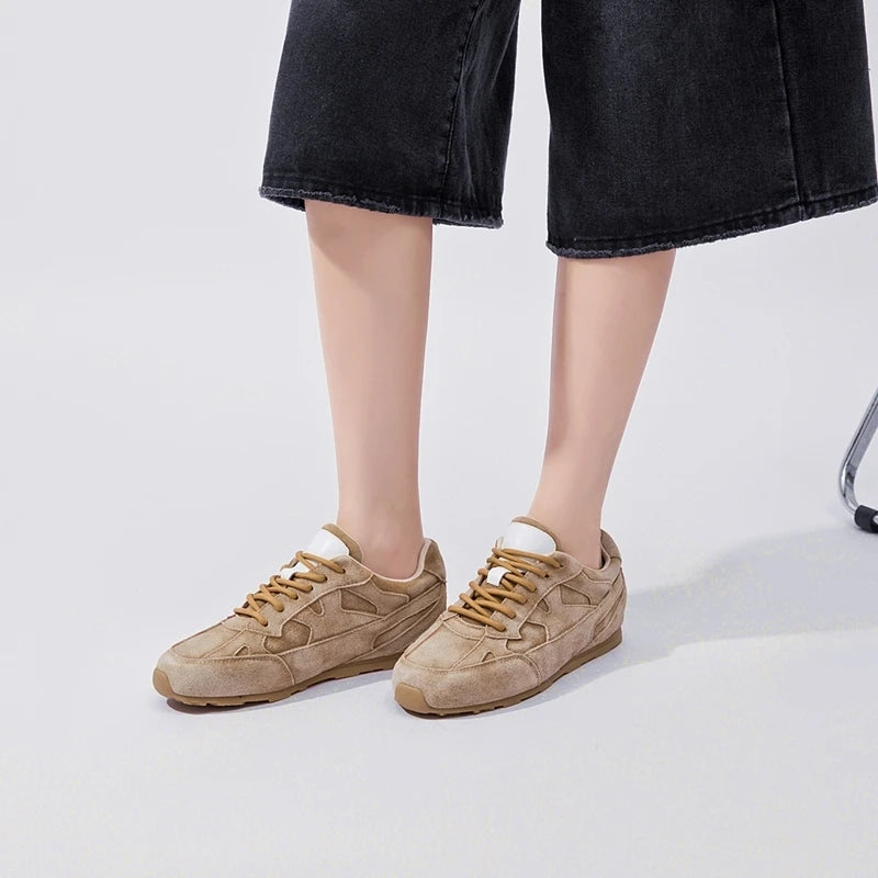 AIYUQI Sneakers da Donna 2026 Nuove Scarpe Basse in Vera Pelle da Donna per Allenamento, Taglie Grandi, Stile Retrò Casual