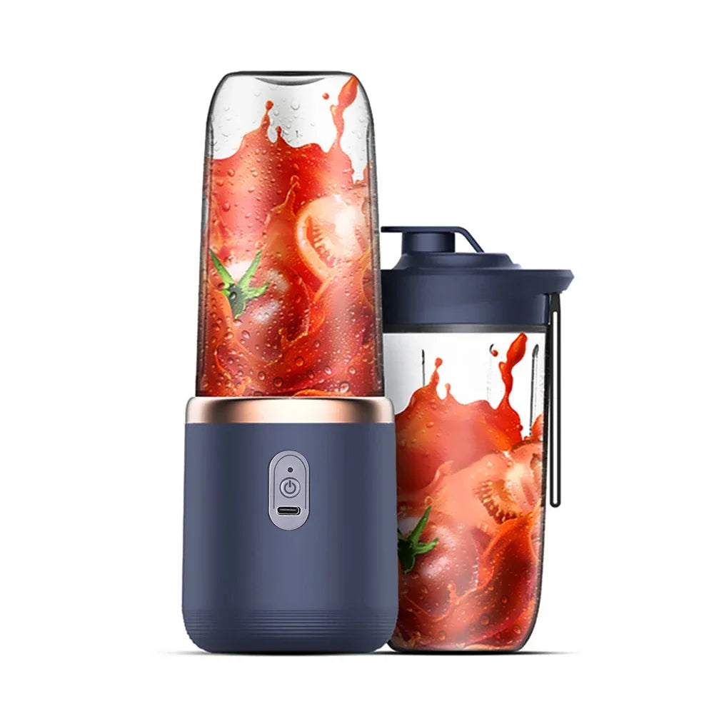 Electric Juicer Cup 2 Cups For Travel 6 Blades Portable Juicer Mixer Usb Charge Fresh Fruit Juice Personal Blender Smoothie