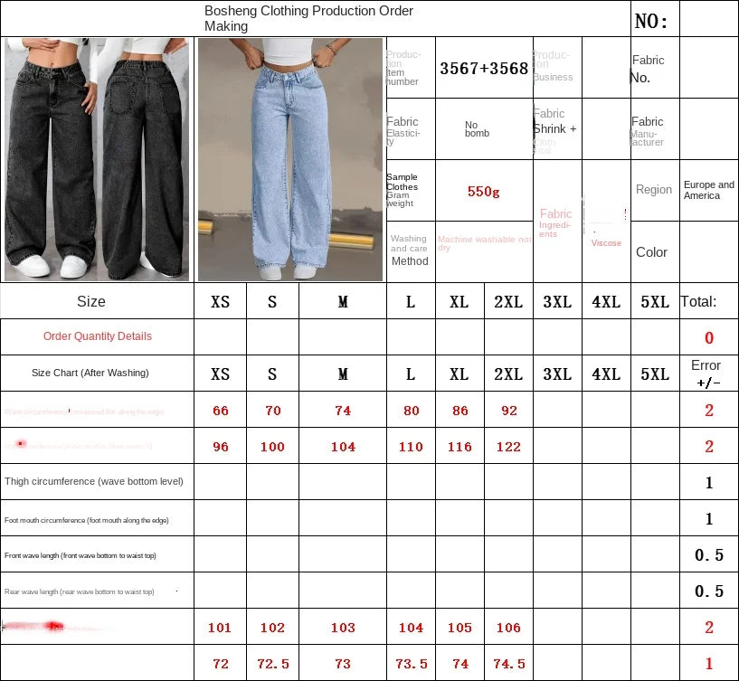 Nuovi Jeans Americani alla Moda 2026 per Donna, Larghi e Casual, Gamba Larga, Stile Streetwear, Pantaloni per Tutte le Stagioni