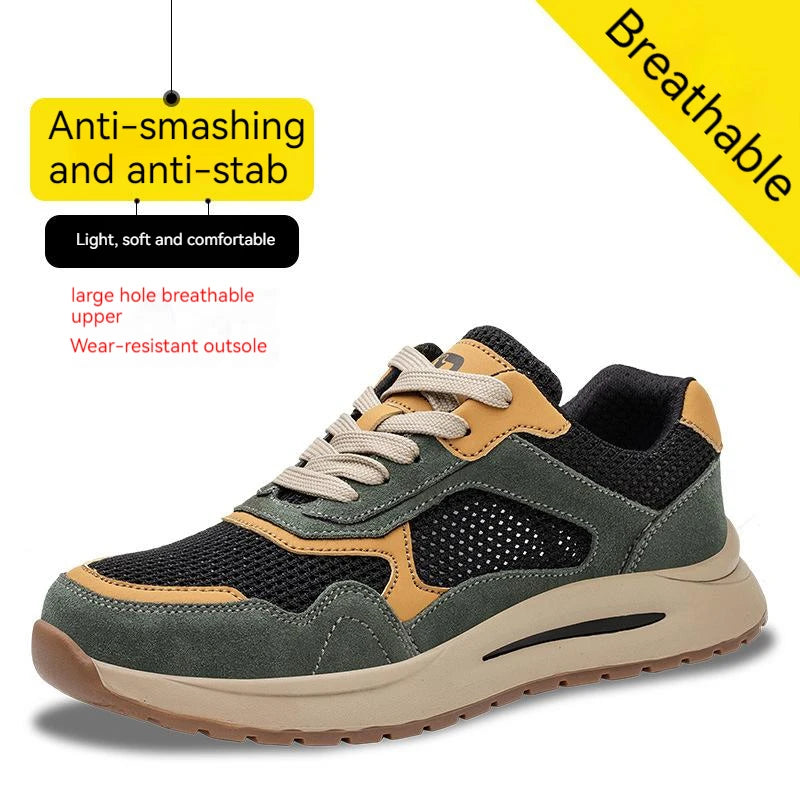 2023 New Summer Casual scarpe antinfortunistiche da uomo Mesh Light Sneaker traspirante antiforatura scarpe da ginnastica antiscivolo da lavoro per scarpe da uomo