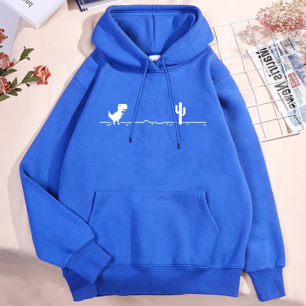 Felpa con cappuccio da piccolo dinosauro per malfunzione di rete uomo donna nuova felpa con cappuccio pullover addensata felpa con tasca carina autunno caldo felpa con cappuccio O-Nec