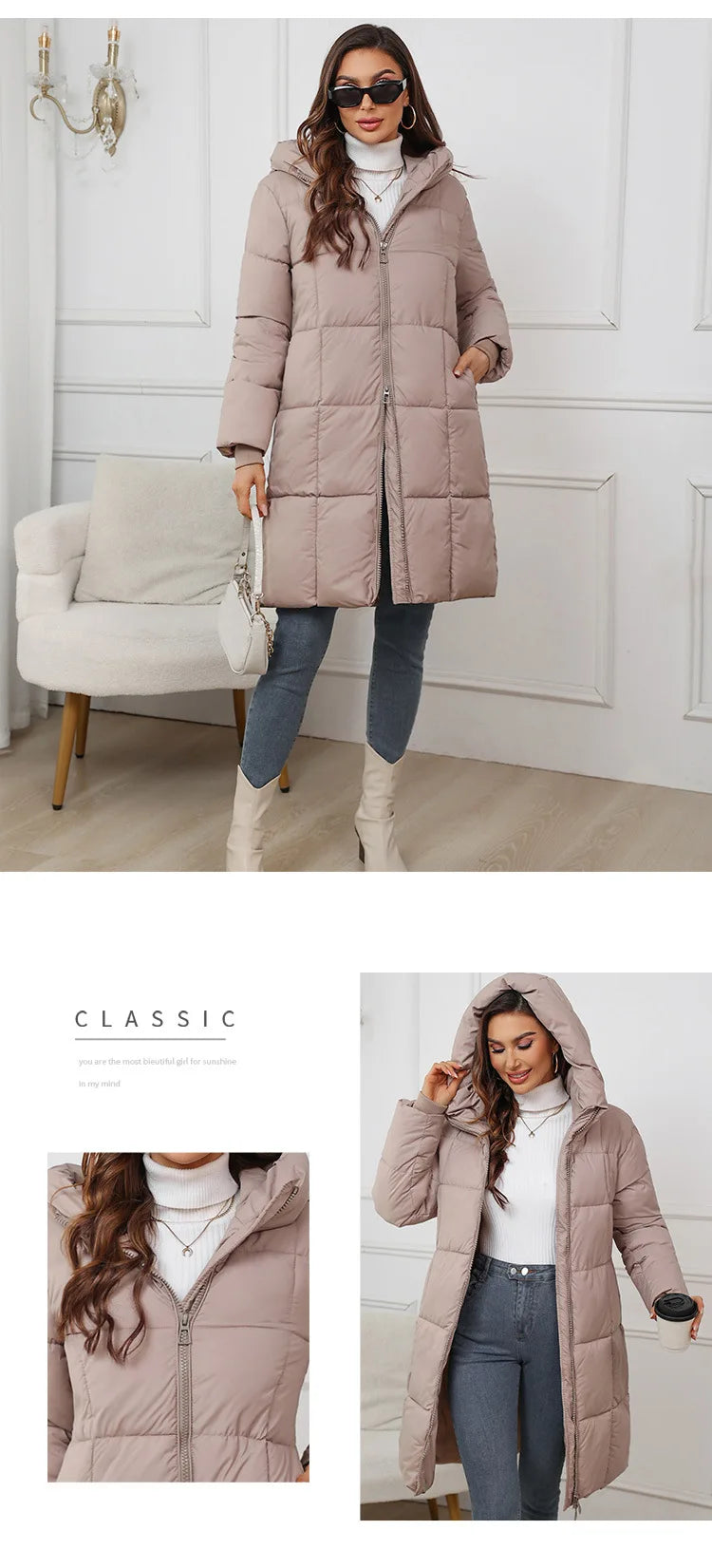 Cappotto lungo da donna 2024 Nuovo autunno inverno Parka femminile piumino di cotone spesso Femme Casual corto caldo capispalla spesso Top da donna
