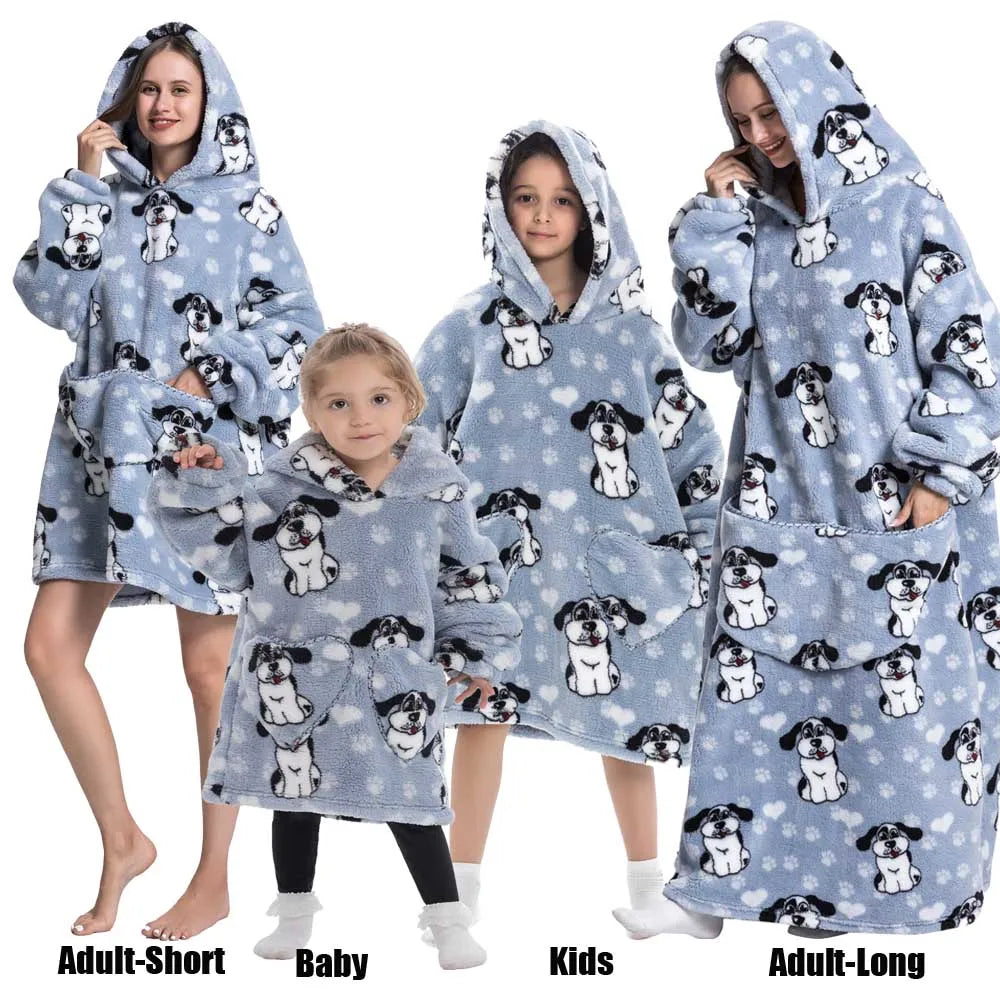Felpe con cappuccio extra lunghe per donna Abbigliamento invernale per la casa Coperte di flanella per adulti con maniche Felpe con cappuccio morbide e calde per ragazze