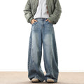 Jeans Larghi da Uomo in Denim, Pantaloni Larghi Stile Cowboy, Jeans Baggy da Uomo alla Moda, Lavati, Streetwear Casual