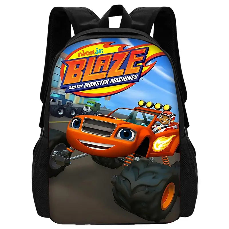 Zaino Scolastico 3D Cartoon Blaze Monster Machines con Borsa Pranzo, Astuccio, Zaino per Bambini e Bambine, Miglior Regalo
