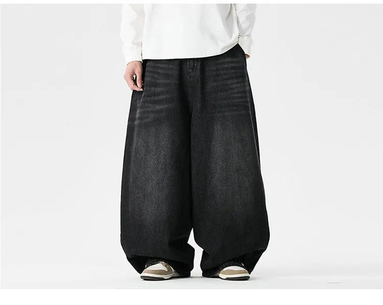 Pantaloni in denim a gamba larga da uomo streetwear Jeans larghi Harajuku Pantaloni jeans oversize casual da uomo Moda uomo di grandi dimensioni 5XL