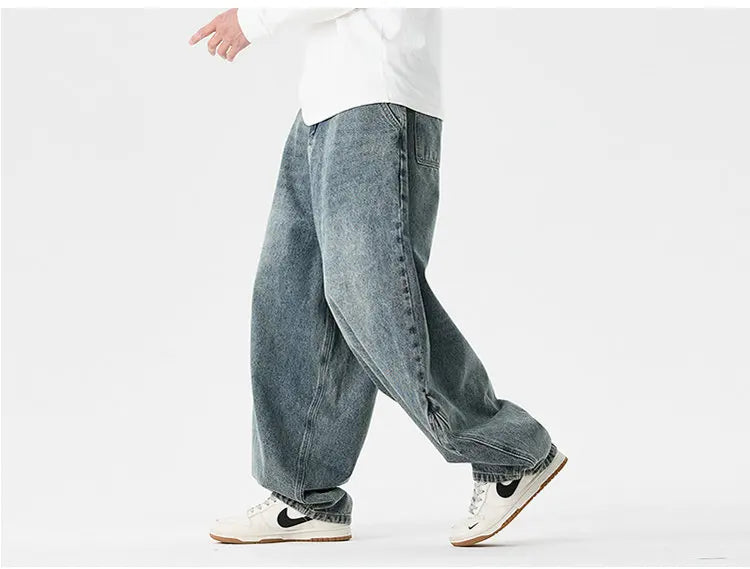 Pantaloni in denim a gamba larga da uomo streetwear Jeans larghi Harajuku Pantaloni jeans oversize casual da uomo Moda uomo di grandi dimensioni 5XL