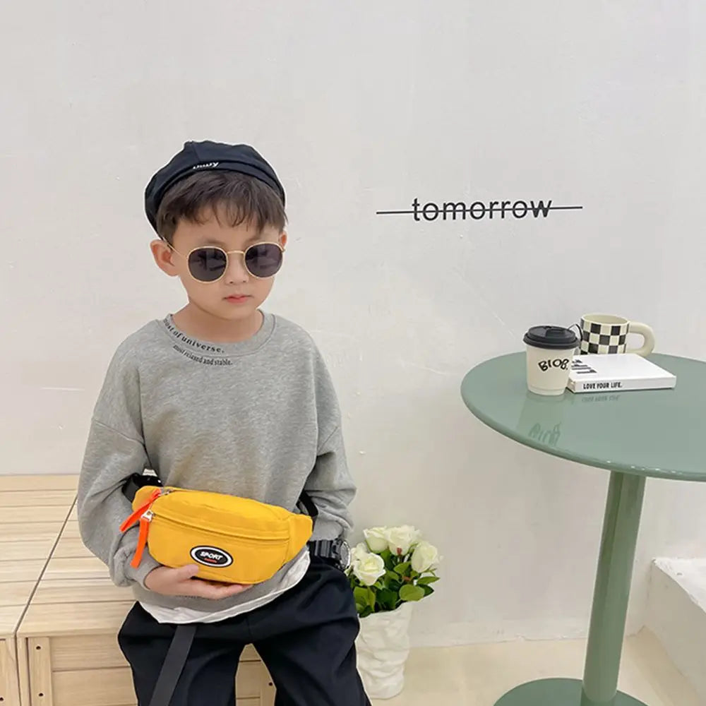 Borsa da petto per bambini carina di nuova moda Borsa a tracolla con tracolla monospalla Borsa diagonale in tela Borsa con cerniera per ragazza e ragazzo Portamonete
