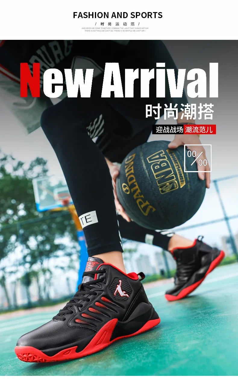 Scarpe da ginnastica da uomo in pelle di marca Comode scarpe da basket leggere antiscivolo Scarpe da basket impermeabili da basket da uomo