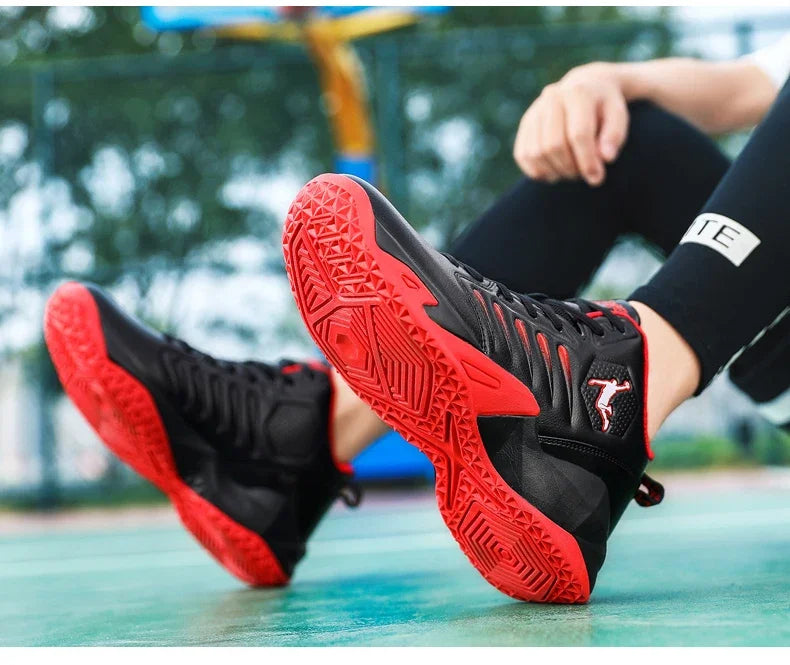 Scarpe da ginnastica da uomo in pelle di marca Comode scarpe da basket leggere antiscivolo Scarpe da basket impermeabili da basket da uomo