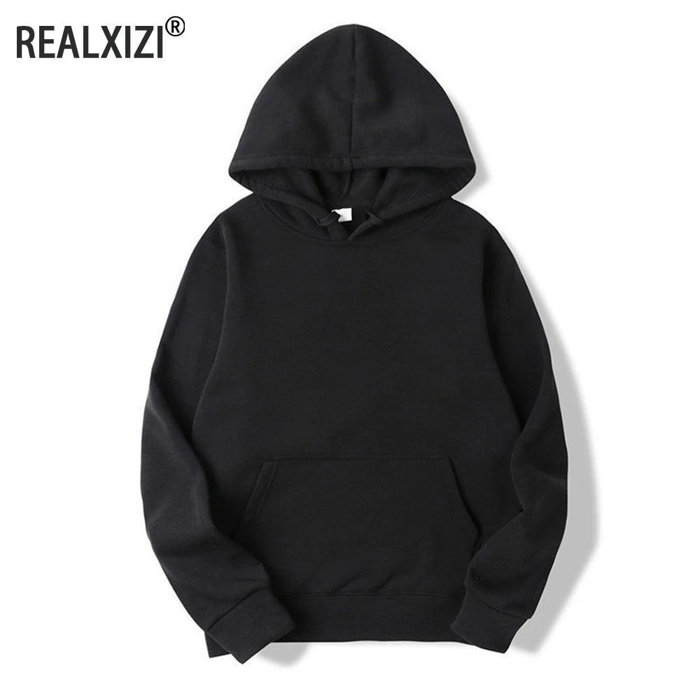 Felpe con cappuccio da uomo Pullover da donna Primavera Autunno Felpe con cappuccio casual Felpe con cappuccio tinta unita Felpa nera oversize per uomo