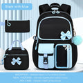 Zaino scolastico elementare multitasche per ragazze, zaino ergonomico impermeabile con fiocco, set di zaini per viaggi all'aperto e uso quotidiano