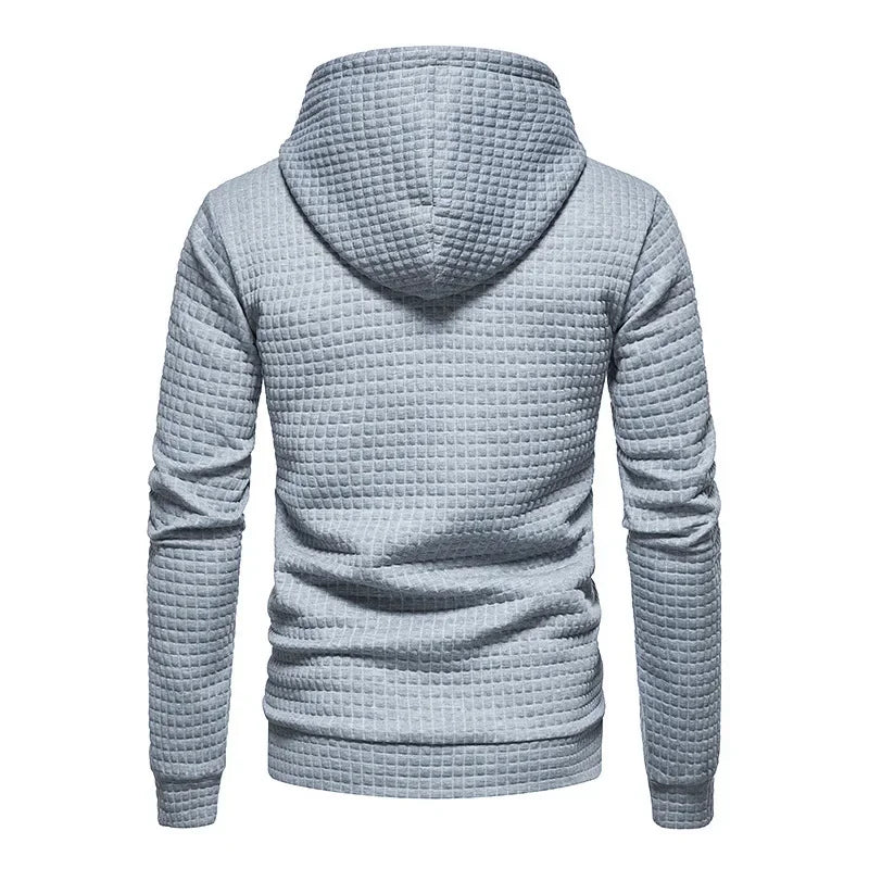 Nuova Felpa con Cappuccio da Uomo Primavera-Autunno 2025, Stile Europeo con Stampa DC, Tasche Grandi, Jacquard a Quadretti, Taglie Oversize