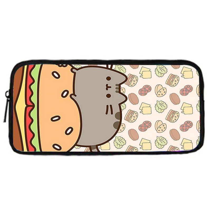 Zaino per bambini con gatti Kawaii Pusheens per la scuola con borse per il pranzo, borse per matite, borse per la scuola per ragazzi e ragazze, miglior regalo