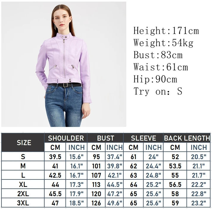 Giacca in Ecopelle da Donna 2026 Nuova Collezione Primavera Autunno Cappotto Donna Capospalla Nero Rosso Caffè Marrone Viola Chaqueta Mujer 3XL XXXL 2XL