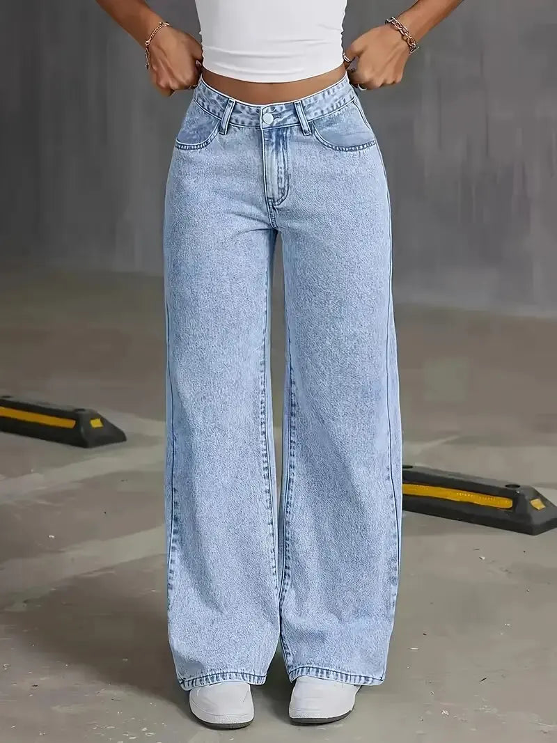 Nuovi Jeans Americani alla Moda 2026 per Donna, Larghi e Casual, Gamba Larga, Stile Streetwear, Pantaloni per Tutte le Stagioni