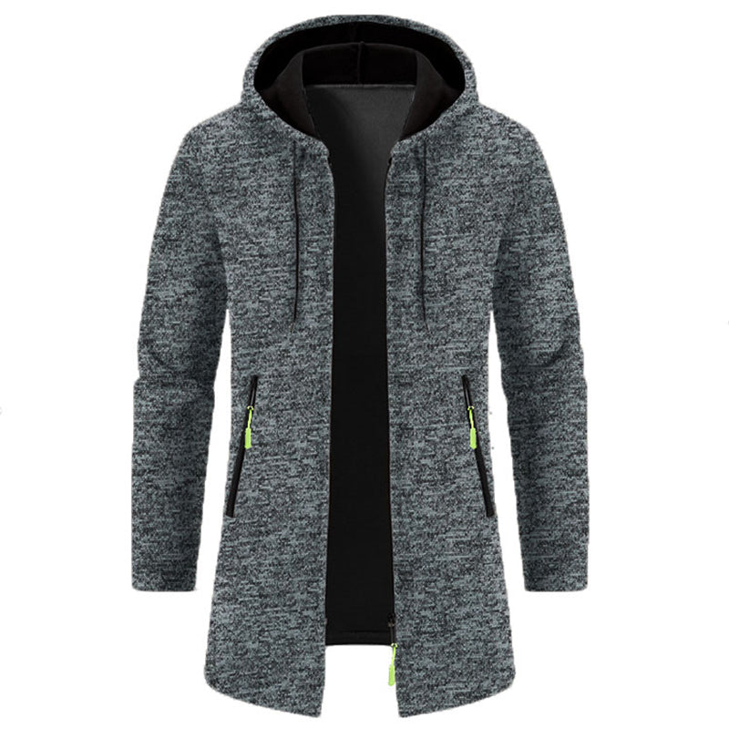 Felpe con cappuccio da uomo Felpe a maniche lunghe da uomo con cerniera con cappuccio Giacca invernale oversize da uomo Cappotto maglione nero