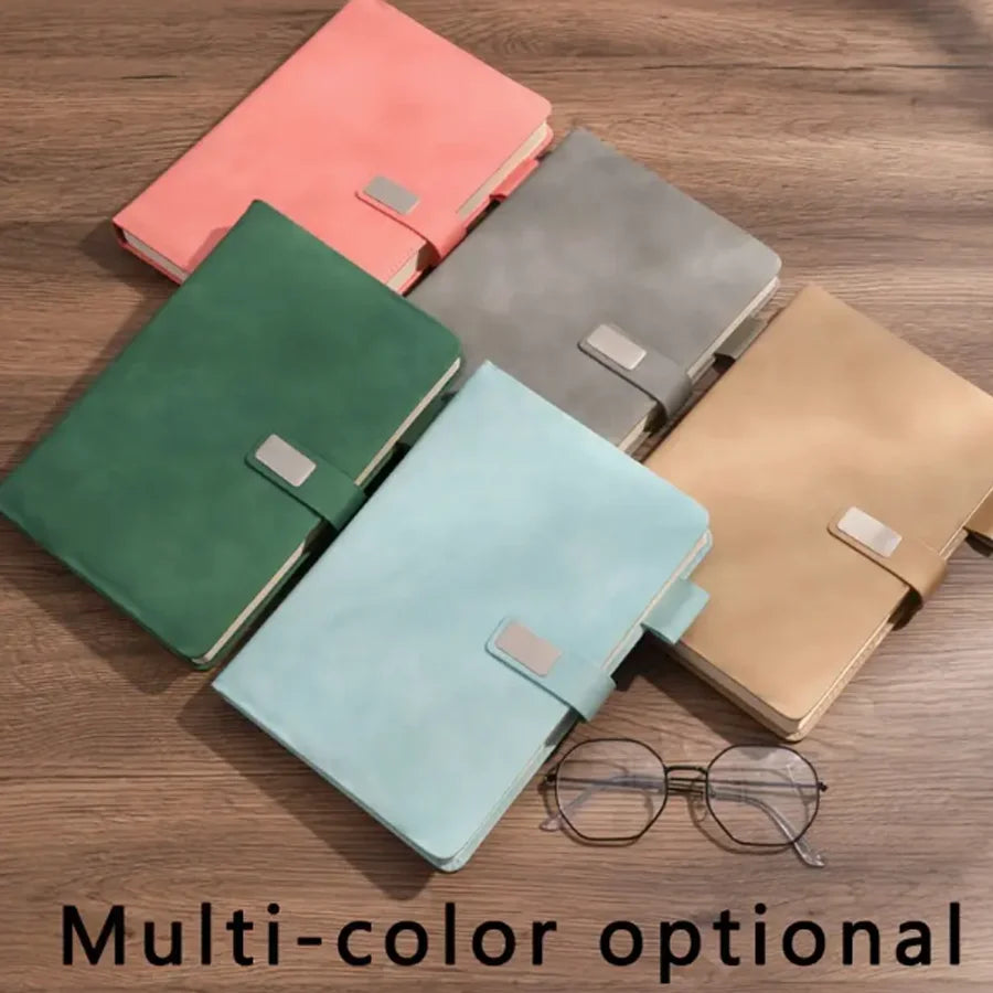 Vintage A5 Leather Notebook with Leather Notebook Cover, Personalized Soft Cover and Bookmark, Perfect for Business, Meeting