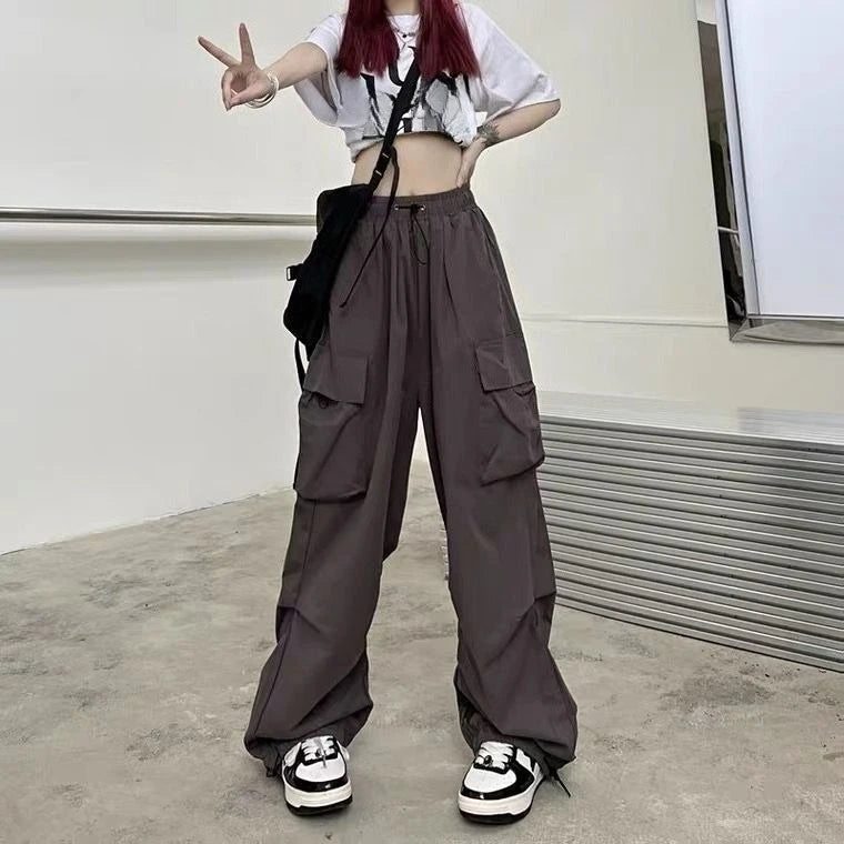 Pantaloni cargo retrò Moda donna Streetwear Vita alta Pantaloni sportivi casual sottili Pantaloni sportivi Harajuku Abbigliamento donna Pantaloni Mujer