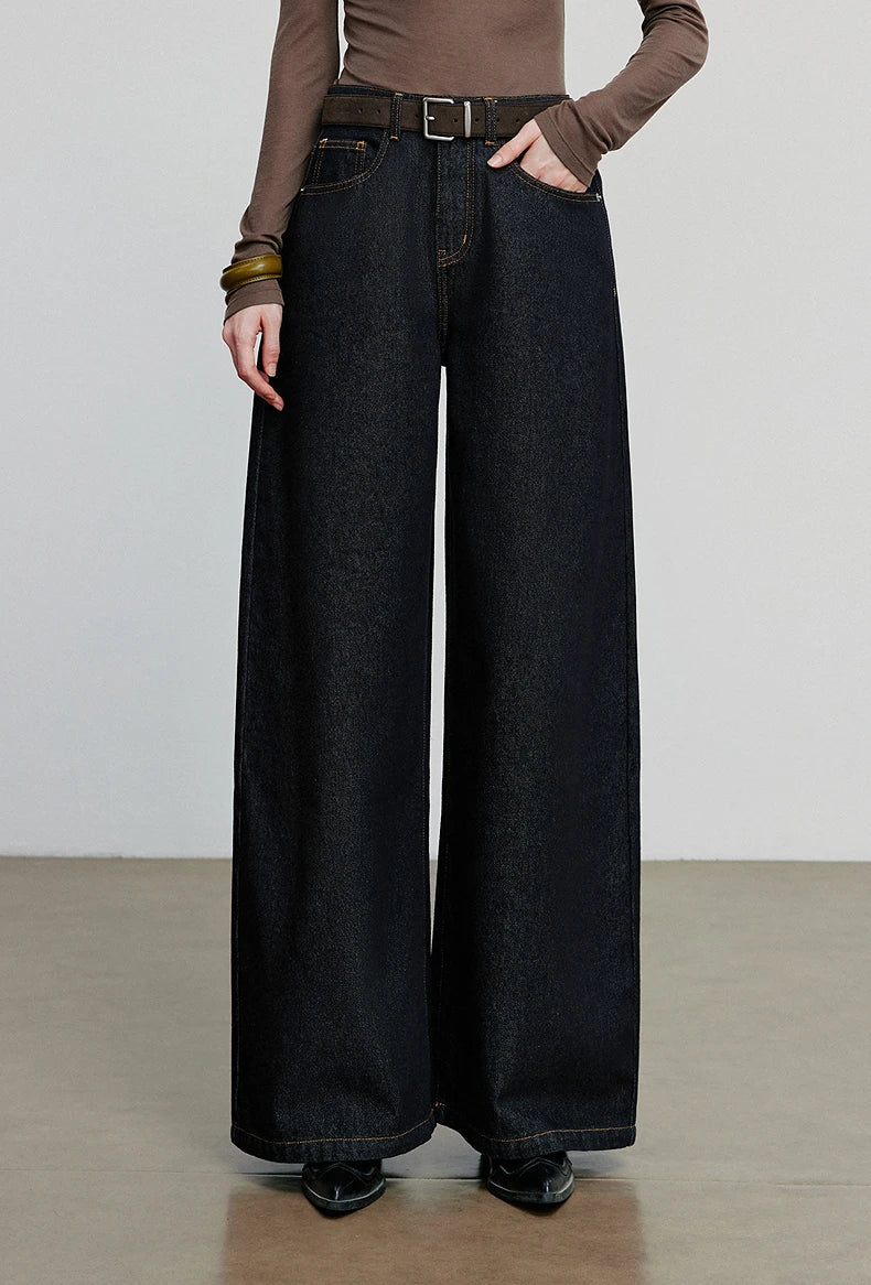 TOYOUTH Jeans denim da donna 2025 Autunno Nuovi pantaloni larghi a banana curvi larghi