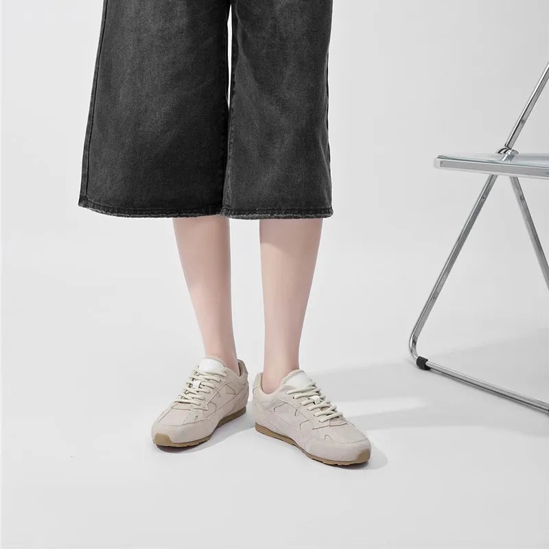 AIYUQI Sneakers da Donna 2026 Nuove Scarpe Basse in Vera Pelle da Donna per Allenamento, Taglie Grandi, Stile Retrò Casual