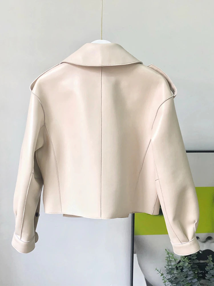 Fitaylor Primavera Autunno Donna Giacca in pelle PU Casual Lady Cappotto in pelle da motociclista antivento